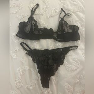 SHEIN NWOT black lace lingerie set - size XL